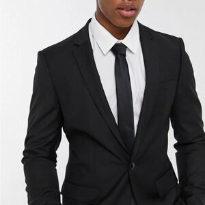 Topman Black Sport Coat Modern Tailored Fit